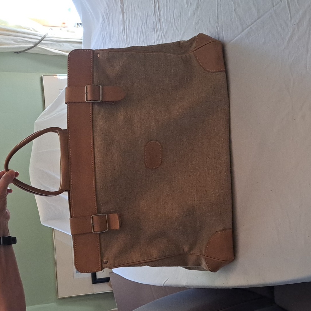 Bree Leather Trimmed Linen Carryall